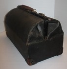 Antique Doctor Physician House Call Medical Bag Large Black Leather Pre-1930   s