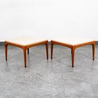 Mid Century Modern End Tables Lane Side Nightstand Set Pair Marble Square Mcm