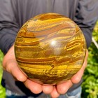 2 24lb Natural Large Gold Tiger   s Eye Stone Quartz Crystal Sphere Specimen Reiki