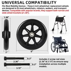 Calpalmy 6 Inch Replacement Wheelchair Front Wheels - Universal 6  Pu Solid Tire