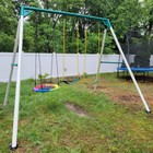 700lbs 9 5  Heavy Duty Tall Swing Set For Backyard For Kids Adults With 3 Swings