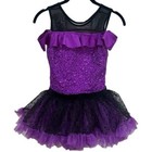 Weissman Purple And Black Tule Sparkle Tutu Girl   s Size 14