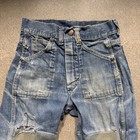 True Vintage 1940s 1950s Denim Jeans Kids Distressed Farm Pants 