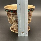 4  Tibet Buddhism Tibetan Silver Filigree Inlay Gem Wine Glass Cup Bowl Statue