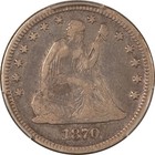 1870 Seated Liberty Quarter - Pcgs F-15  Rare Date 