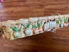 Handwoven Decorative Rectangular Basket Tray With Vegetable Embellishments