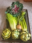 Lot Of 7  Artificial Faux Vegetables Artichokes Romaine Lettuce Onion Celery