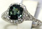 Teal Color Sapphire Ring Halo Solid 14k Gold Natrual 20yrs On Ebay Made In Usa