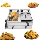Heavy 2 Tank 25qt Electric Deep Fryer Fry Commercial Basket Restaurant Kitchen