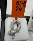925 Sterling Silver  Moissanite Snake Pendant   Hoop Earrings Set   S8
