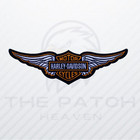 Harley-davidson Large 15    Wing Logo Patch White Orange Iron-on Embroidered Logo