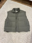 Oversized Quilted Puffer Vest In Green Sz Xxl