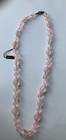 Vintage Light Pink Lucite Long 28   Beaded Design Necklace Hong Kong Tagged