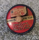 2 Vintage 1920s Tin Litho Spinning Tops Cracker Jack Hard roll Bread Omaha