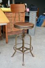 Antique Cast Iron Drafting Table W  Toledo Stool Architect Drawing Easel Set Vtg