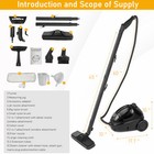Portable Steam Cleaner With 13 Accessories 1500w 1 2l Tank For Home Car Carpet