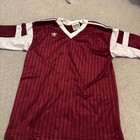 Vintage Adidas Shirt Mens Large Red  White Striped Soccer 80s Made In Usa Retro