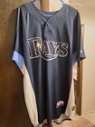 2008 Tampa Bay Rays Dan Johnson  Game Used Blue Jersey Size 468navy
