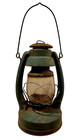 Vintage Glass Hercules Green Hanging Candle Lantern