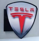 Tesla Automotive Flange Sign Electric Car  Modern Retro