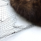 Vintage Mr  John Demi-chapeau 7  Brown Mink Fur Pillbox Hat W  Net