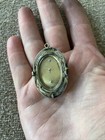 Rare Victorian Antique Gold Filled Mourning Locket Brooch Pearl Perfect Estate