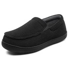 Mens Moccasin Slippers Memory Foam House Shoes  Indoor outdoor Warm 13 Black