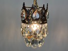 3 Matching Antique French Brass   Crystal Chandeliers Light Fixtures 1960   s