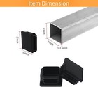 Wzb 2x2 Square Tube End Cap     12 Pack Plastic Plugs For 2 Inch Square Tubing