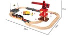 58 Pcs Wooden Train Set  Battery Powered With Rotatable Crane