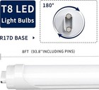 8ft T8 R17d Led Shop Lights 6000k 72w F96t12 Ho Cw Rotate Led Tube Light Bulbs