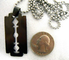 Razor Blade Necklace Black Stainless Steel Pendant Dimebag Darrell Pantera New
