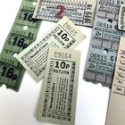 Vintage Green Ticket Lot Of 24 Transportation Bus Ephemera Paper Junk Journal