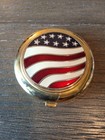 Vtg 2003 Estee Lauder Compact American Flag Lucidity Press Powder Case No Powder
