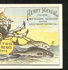 Uncle Sam Fantasy Cod Fish Henry Mayo Boston Baked Beans Cartoon Trade Card J us