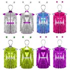 Us Yizyif Women s Holographic Space Costume Shiny Astronaut Dress With Gloves