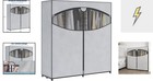 Extra-wide Portable Clothes Closet 60 In Wardrobe Organizer Storage Cover Grey