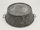 Vintage Galvanized Wash Tub With Handles Small 8  Round X 3  Tall Made In Mexico