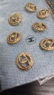 Chanel Button Single 20 Mm Light Gold Tone Made In France