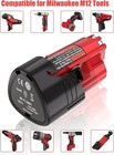 4 Pack For Milwaukee M12 12volt Li-ion 2 5ah 48-11-2420 48-11-2401 Battery New