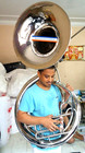 Sousaphone Tuba Bell 25  Pure Brass Metal In Chrome Polish  cases free Fast Ship