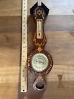 Vintage Huger Wood Inlay Weather Station Thermometer Barometer West Germany