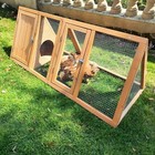 Rabbit Hutch Outdoor Chicken Coop Run A-frame Bunny Cageen Quail Cage W  2 Wood