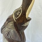 Vintage Large Hand Carved Wooden Elephant Statue 23 25     Tall