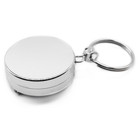 Retractable Round Keychain With Belt Clip Key Ring  28  Steel Chain Cord 