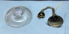 Vtg Victorian Brass Hanging Light Fixture Textured Glass Shade Old 99-25b