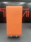 Tumi Orange Leather  Memo Book Cover Fits 3x6 Pocket Note Pad 
