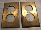 Vintage Lot Of 5 Brass Metal Electric Outlet Wall Switch Plate Covers