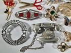 Brooch Pin Lot Mix Vintage Flower Butterfly Hearts Costume Jewelry Large Small