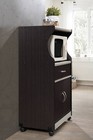 Microwave Cart Kitchen Islands Stand Cabinet Shelf Storage Compact Chocolate New